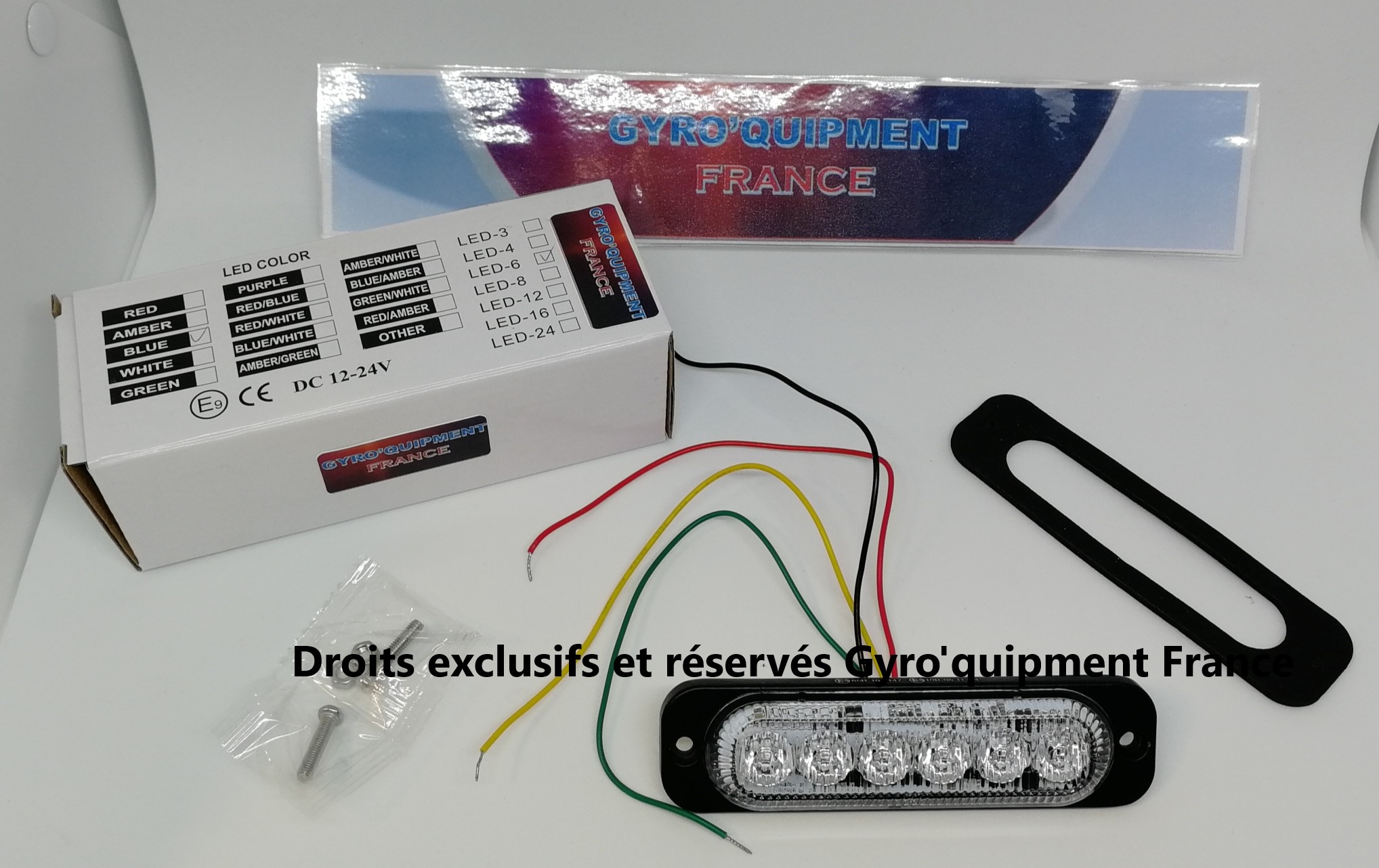 Gyrophare Feux de calandre stroboscopique à led secours intervention voirie