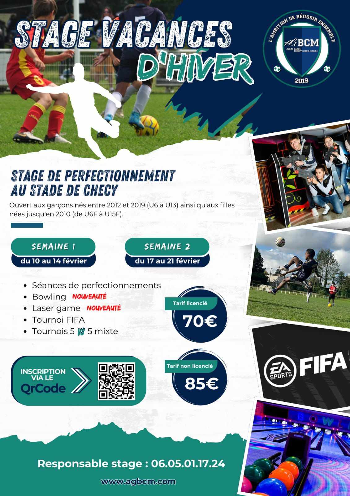 Planning des stages vacances de l'AGBCM