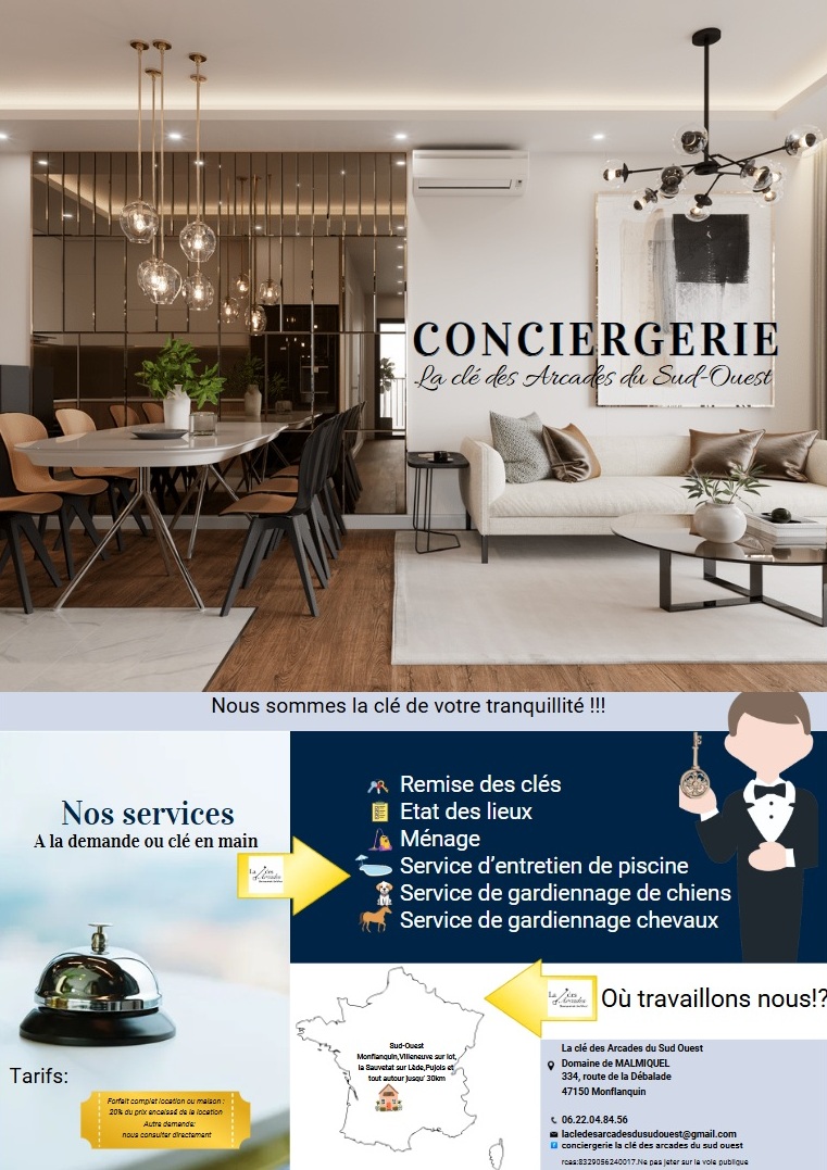 conciergerie villeneuve sur lot service location saisonnière agen monflanquin  menage entretien